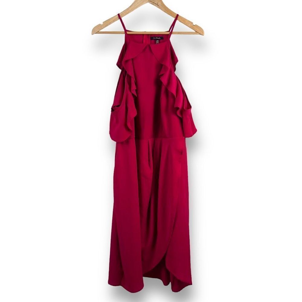 City Studio Plus Size Cold-Shoulder Ruffle-Trim Dress‎ Size 20W